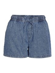 NOISY MAY Blue Mid Waist Elastic Shorts - Image 5 of 6