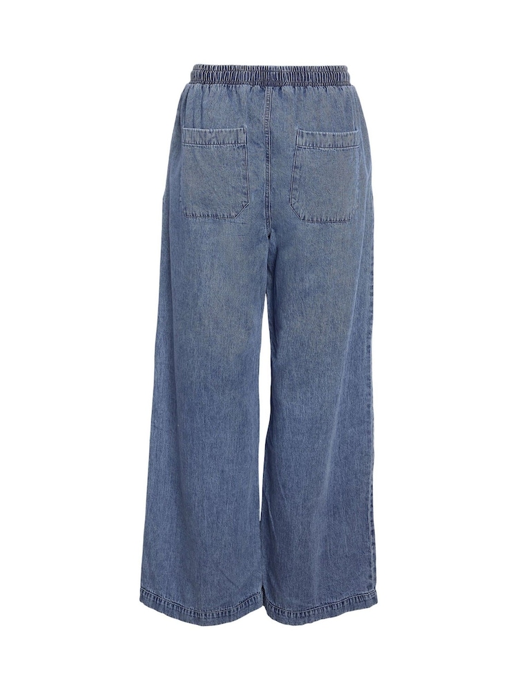 NOISY MAY Blue Elastic Wide Trousers - Image 7 of 7