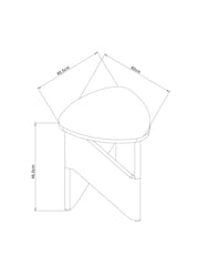 Mesa auxiliar con diseño de arcos y efecto mango - Imagen 3 de 4