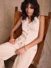 Mint Velvet Denim Diamond Detail Waistcoat - 圖片 2/7