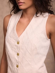 Mint Velvet Denim Diamond Detail Waistcoat - 圖片 3/7