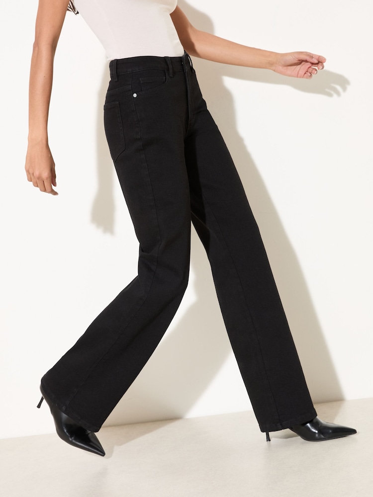 Friends Like These True Black Everyday Wide Leg Jeans - Image 2 of 5 Friends Like These True Black Everyday Wide Leg Jeans - Image 2 of 5