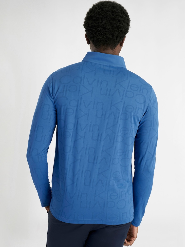 Calvin Klein Golf Blue Avondale Half Zip Sweater - Image 2 of 8 Calvin Klein Golf Blue Avondale Half Zip Sweater - Image 2 of 8