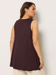 Yours Curve Brown Pleated Front Vest Top - Image 3 of 5