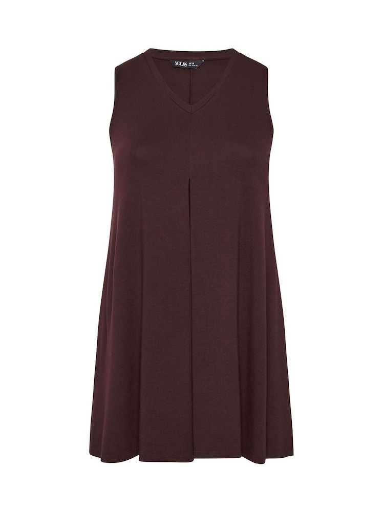 Yours Curve Brown Pleated Front Vest Top - Image 5 of 5