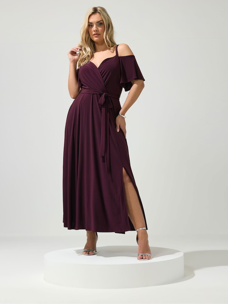 סגול - שמלת מקסי של Yours Curve London עם כתפיים חשופות - תמונה 1 מתוך 5