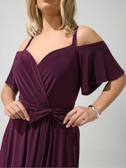 סגול - שמלת מקסי של Yours Curve London עם כתפיים חשופות - תמונה 4 מתוך 5