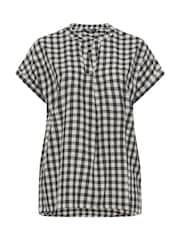 Yours Curve Black/white Overhead Half Placket Shirt - Image 5 of 5
