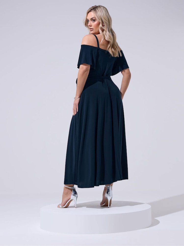 blue cold shoulder dresses Buy Yours Curve Blue London Cold Shoulder Maxi Dress from Next USA