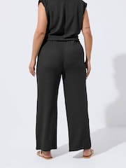 Yours Curve Black Limited Texture Trousers - Image 3 of 6
