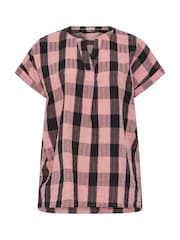 Yours Curve Coral Pink Overhead Half Placket Shirt - Image 5 of 5
