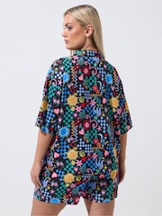 Yours Curve Black Limited Mixed Print Shirt - Image 3 of 5