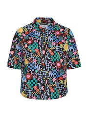 Yours Curve Black Limited Mixed Print Shirt - Image 5 of 5