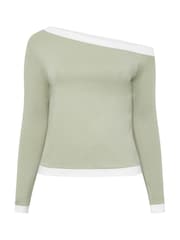 Yours Curve Green Limited Contrast Shoulder Top - Image 5 of 5