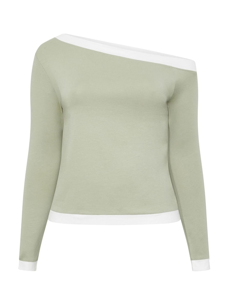 Yours Curve Green Limited Contrast Shoulder Top - Image 5 of 5 Yours Curve Green Limited Contrast Shoulder Top - Image 5 of 5
