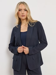 Long Tall Sally Blue Linen Blend Blazer - Image 2 of 6