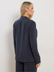Long Tall Sally Blue Linen Blend Blazer - Image 4 of 6