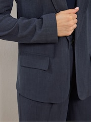 Long Tall Sally Blue Linen Blend Blazer - Image 5 of 6