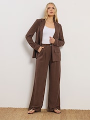 Long Tall Sally Brown Linen Blend Blazer - Image 3 of 6