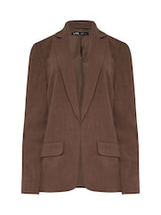 Long Tall Sally Brown Linen Blend Blazer - Image 6 of 6