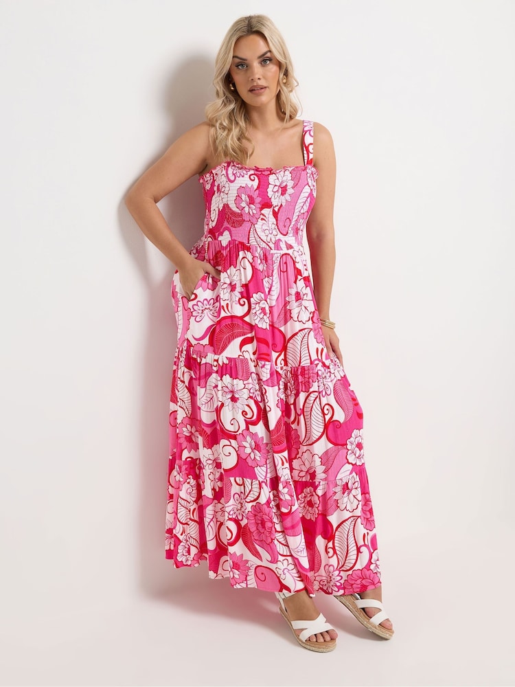 Yours Curve Pink Maxi Dress - Image 1 of 5