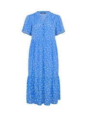 淡藍色 - Yours Curve Placket Tiered Dress - 圖片 5/5