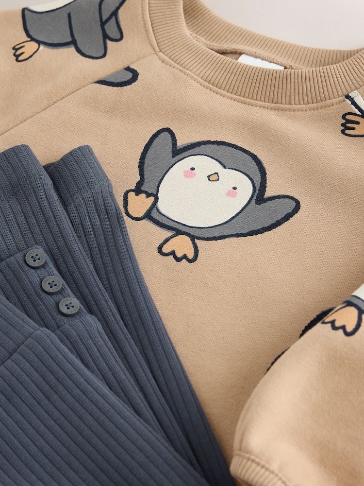 Neutral Sweatshirt and Leggings Set (3mths-7yrs) - Image 9 of 9