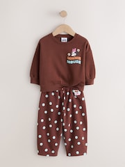 Braun - Set aus Sweatshirt und Barrel-Hose mit Minnie Mouse (6M.–7J.) - Bild 2 von 5