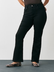 Sort - Hourglass mellemhøje stretch-bootcut-denimjeans - Billede 2 af 7