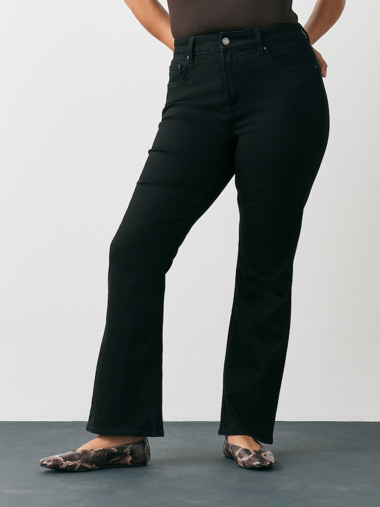 Sort - Hourglass mellemhøje stretch-bootcut-denimjeans - Billede 2 af 7
