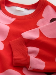 Red/ Pink Flower Sweatshirt and Leggings Set (3mths-7yrs) - Image 8 of 9