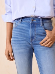 Friends Like These Mid Wash Full Length Stovepipe Straight Leg Denim Jeans - Image 3 of 4