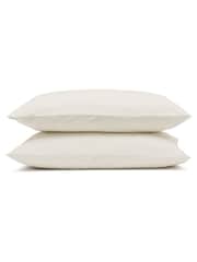 Bedfolk Cream Relaxed Cotton Pillowcases Pair - Image 4 of 4