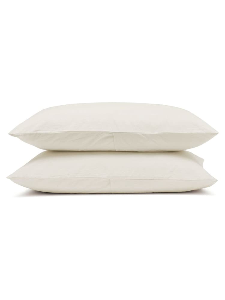 Bedfolk Cream Relaxed Cotton Pillowcases Pair - Image 4 of 4 Bedfolk Cream Relaxed Cotton Pillowcases Pair - Image 4 of 4