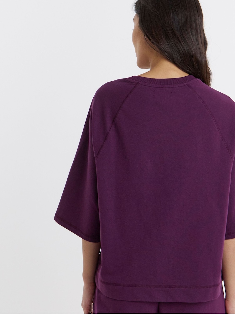 JD Williams Purple Half Sleeve Sweatshirt - Image 2 of 4 JD Williams Purple Half Sleeve Sweatshirt - Image 2 of 4