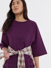 JD Williams Purple Half Sleeve Sweatshirt - Image 3 of 4