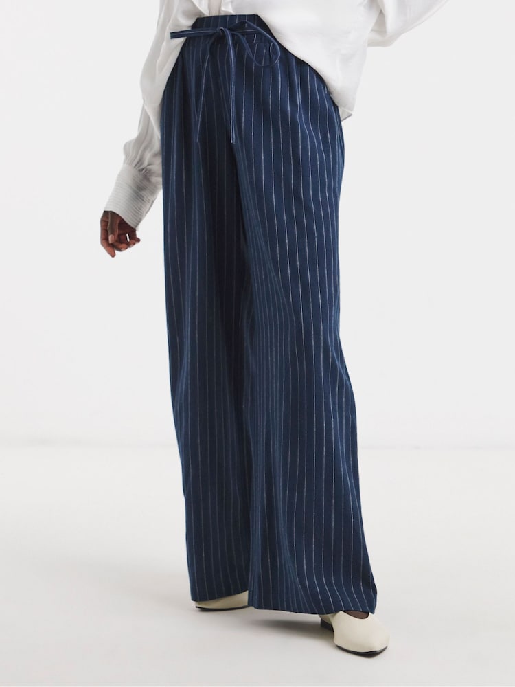 JD Williams Stripe Linen Mix Trousers - Bild 1 von 4