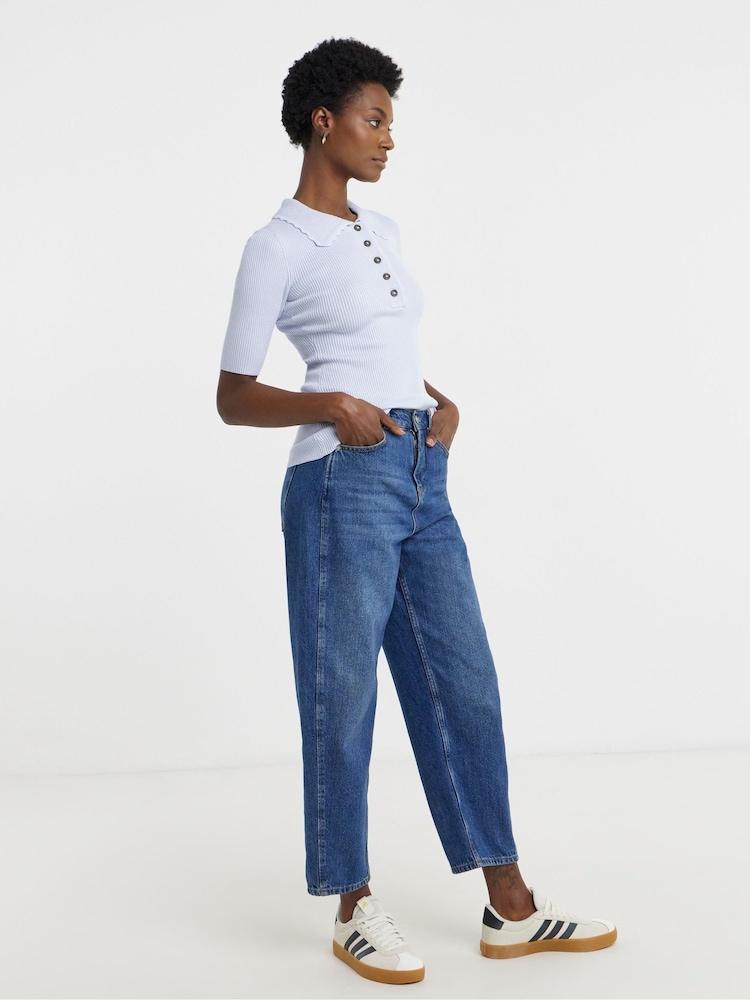 JD Williams סוודר פולו סרוג במרקם ריב - תמונה 1 מתוך 4