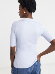 JD Williams סוודר פולו סרוג במרקם ריב - תמונה 3 מתוך 4