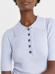 JD Williams סוודר פולו סרוג במרקם ריב - תמונה 4 מתוך 4