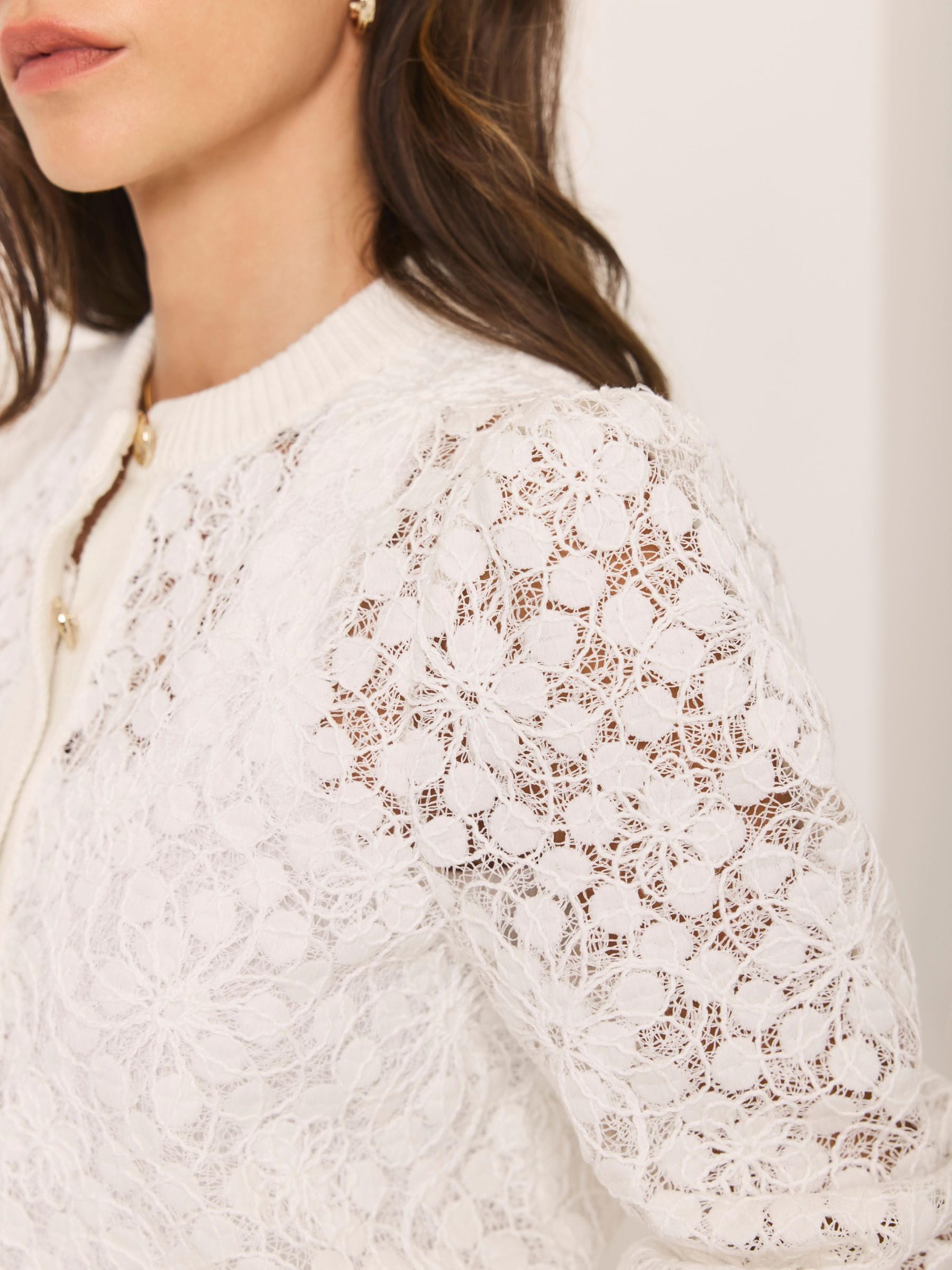 Buy Mint Velvet Cream Lace Cotton Blend Jacket from the Next UK