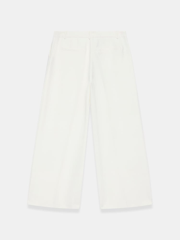 Mint Velvet White Pleated Wide Leg Trousers - Image 8 of 8