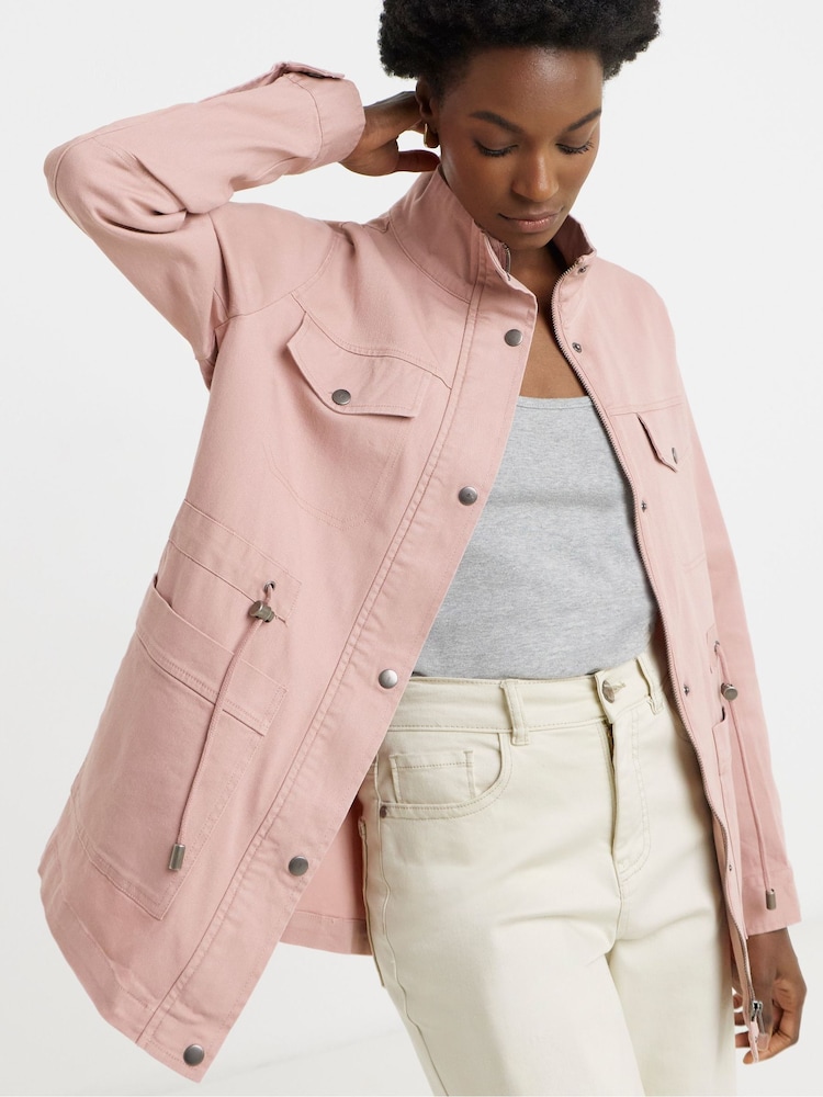 JD Williams Pink Stretch Utility Jacket - Image 1 of 4