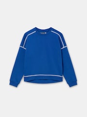 Mint Velvet Blue Whipstitch Detail Sweatshirt - Image 6 of 7