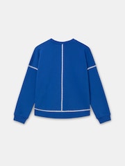 Mint Velvet Blue Whipstitch Detail Sweatshirt - Image 7 of 7