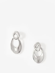 Mint Velvet Silver Tone Hoop Link Earrings - Image 1 of 3