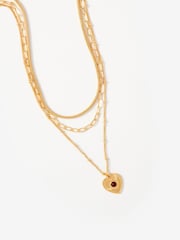 Mint Velvet Gold Tone Layered Heart Necklace - Image 3 of 4