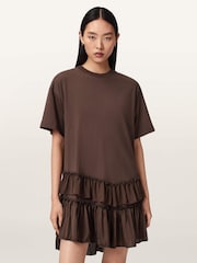 AllSaints Brown Feyre Dress - Image 1 of 6