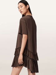 AllSaints Brown Feyre Dress - Image 3 of 6