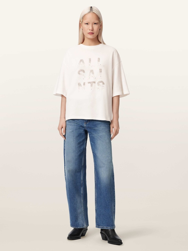 AllSaints White Stacks Amelie T-Shirt - Image 2 of 6